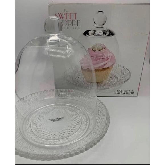 Cupcake Sweet Shoppe Studiohome Fine Crystal Plate & Dome 2 - NIB - Picture 7 of 8